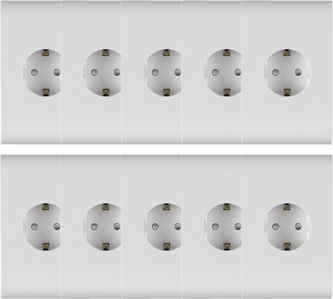 나노 전기 오딧세이 심플 1구 매입접지 콘센트 화이트, 10개