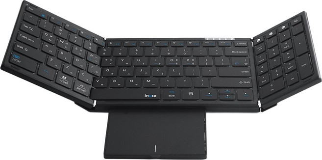 아이노트 블루투스 무선 접이식 키보드 + 터치패드 세트, 블랙, XK907B, 제조사축