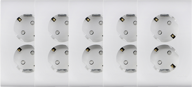 나노 전기 오딧세이 심플 2구 매입접지 콘센트 화이트, 5개