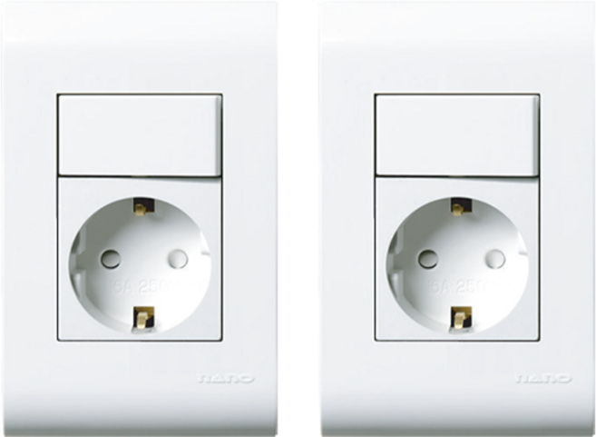 나노 전기 오딧세이 심플 스위치부 콘센트 1구 화이트, 2개