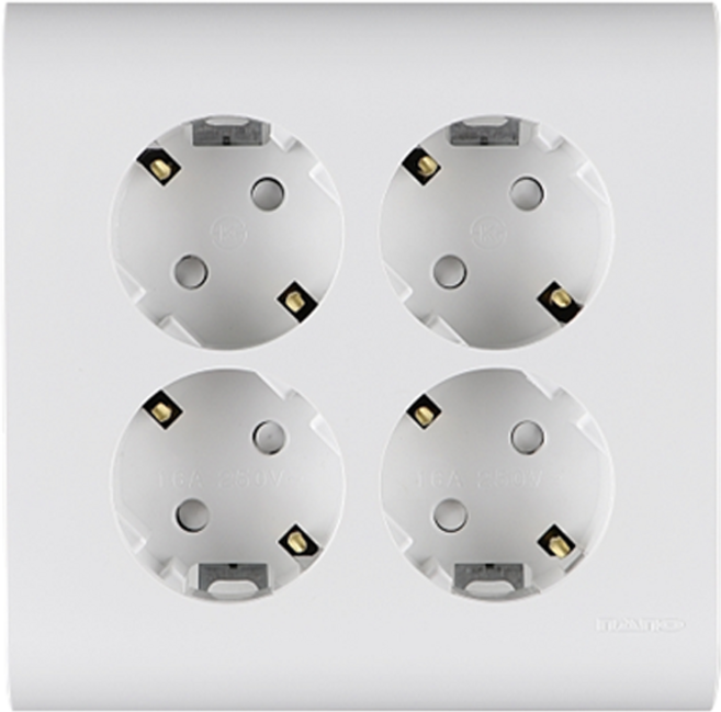 나노 전기 오딧세이 심플 4구 매입접지 콘센트 화이트, 1개