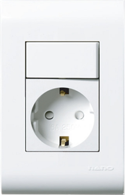 나노 전기 오딧세이 심플 스위치부 콘센트 1구 화이트, 1개