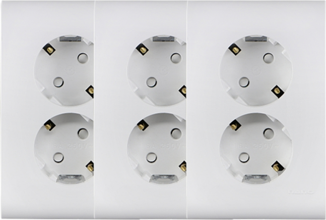 나노 전기 오딧세이 심플 2구 매입접지 콘센트 화이트, 3개