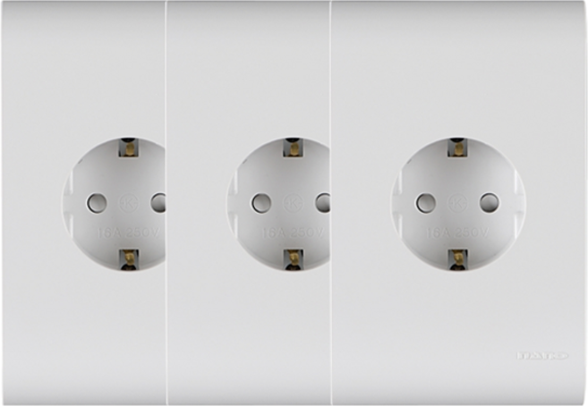 나노 전기 오딧세이 심플 1구 매입접지 콘센트 화이트, 3개