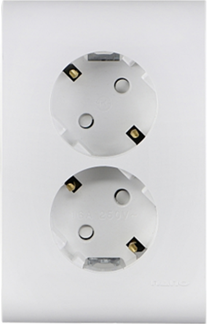 나노 전기 오딧세이 심플 2구 매입접지 콘센트 화이트, 1개