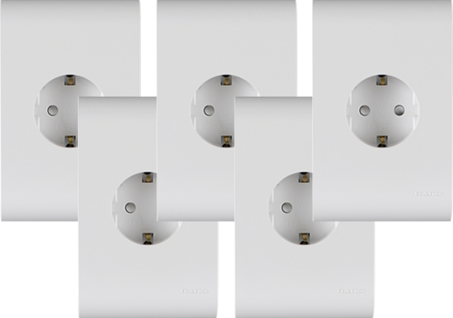 나노 전기 오딧세이 심플 1구 매입접지 콘센트 화이트, 5개