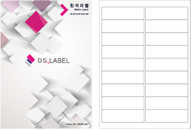 디에스라벨 레이저잉크젯 흰색 DS3218, 18칸, 100개
