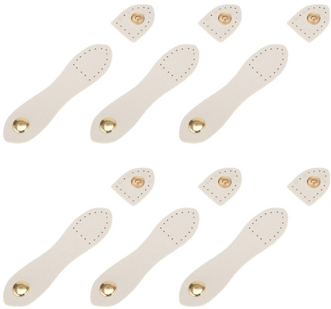 코히모 가죽가방 DIY 다이어리 만들기 스티칭 똑딱이 단추 6p 세트 5W0616, 화이트, 1세트