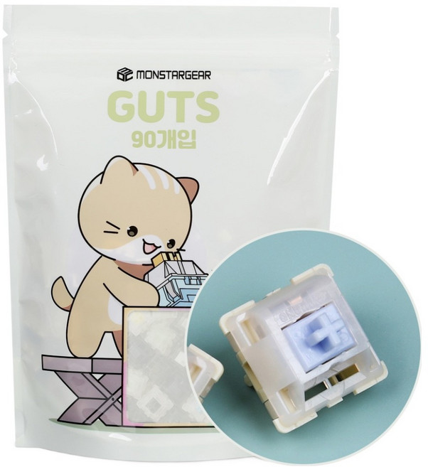 몬스타기어 후아노 선물 리니어 조약돌 기계식 키보드 축 핫스왑 교체 윤활 스위치 90p, 혼합색상, 제조사축