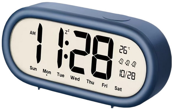 多功能LED電子夜光鬧鐘, 藍色