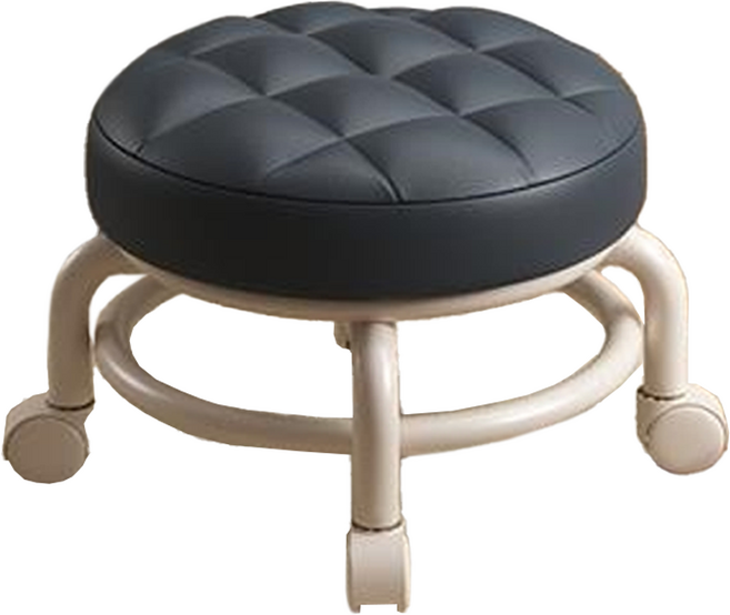 인아름 다용도 앉은뱅이 바퀴 의자, 블랙, 1개