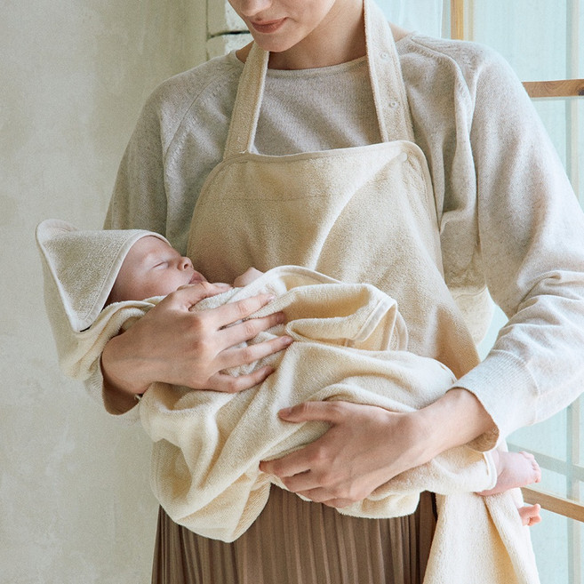 말랑하니 아기 목욕 양면테리 앞치마타올, 1개