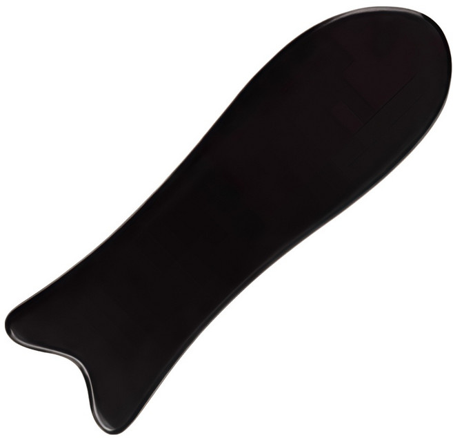 Hwato 華佗牌 黑牛角刮痧板 魚型, 1個, 黑色