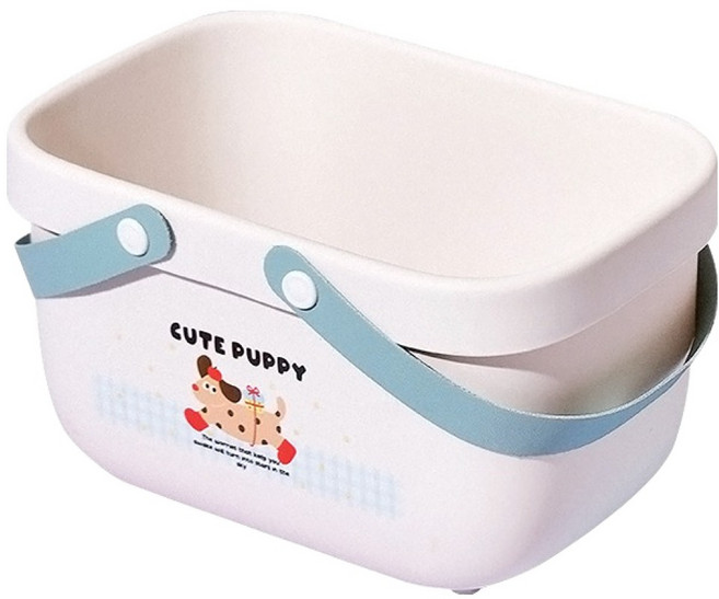 더자카 애니멀 도트 물빠짐 목욕바구니, 블루