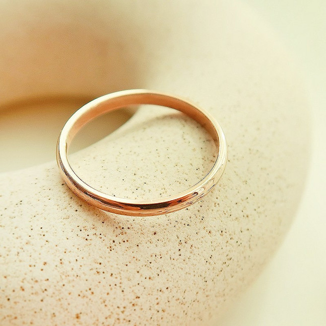 물든 여성용 라운드 앵게이지 레이어드 써지컬스틸 민자 엄지 검지 반지 2mm