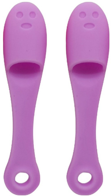 셀비아 실리콘 모공 세안 클렌징 브러쉬, 2개, 보라색