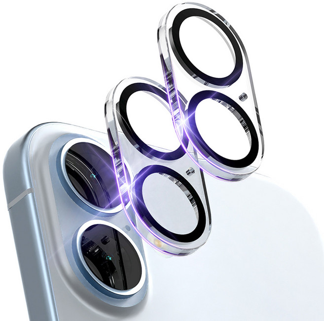 구스페리 빛번짐 차단 블랙써클 풀커버 카메라 강화유리 휴대폰 액정보호필름 2p 세트, 1세트