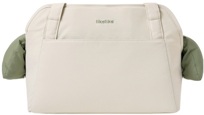 리카리카 반려동물 이동가방 + 어깨패드 + 크로스끈 세트, 크림 + 카키, 1세트