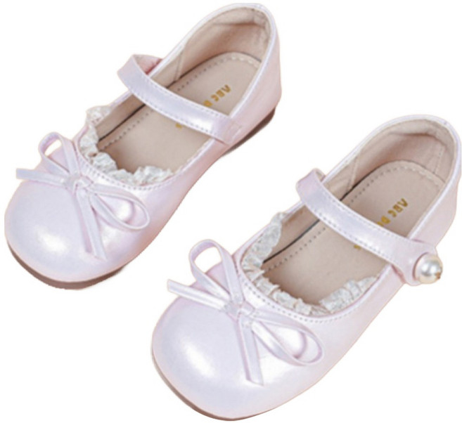 ABCDoukids 하라로이 은은한 펄진주 스트랩 플랫슈즈