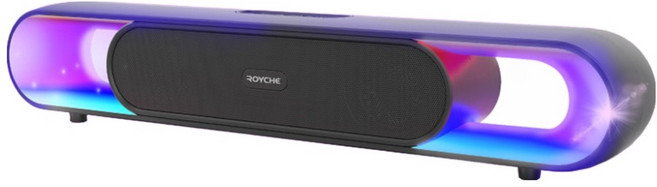 로이체 2채널 멀티미디어 RGB LED 충전식 유무선 프리미엄 게이밍 사운드바, RSB-G6000 BK, 블랙