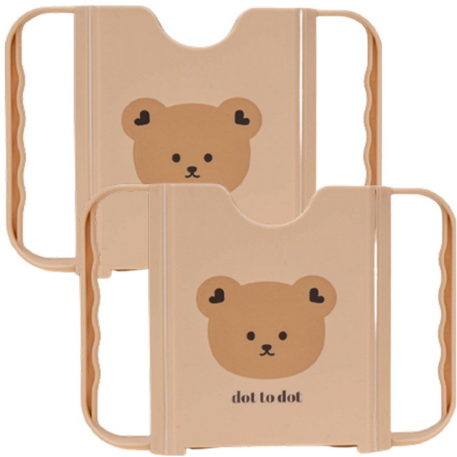 돗투돗 아가드 유아용 우유 팩 홀더 손잡이 컵 돗꼼 2.0, 브라운, 2개