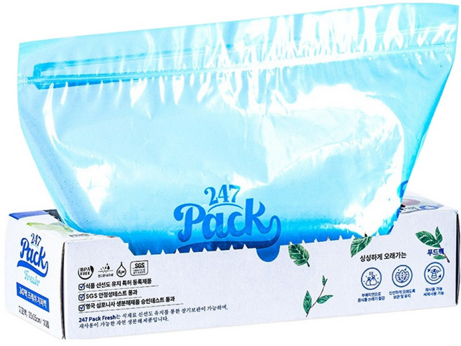 247팩 프레쉬 프리미엄 지퍼백, 소(S), 1개, 10개입