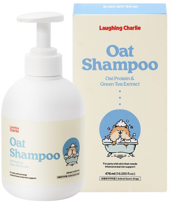래핑찰리 반려동물 더 순수한 오트 샴푸, 476ml, 1개입, 1개