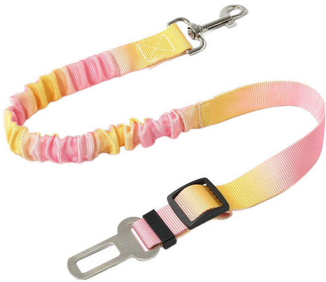 케리빙 강아지 안전벨트, 노랑핑크, 1개