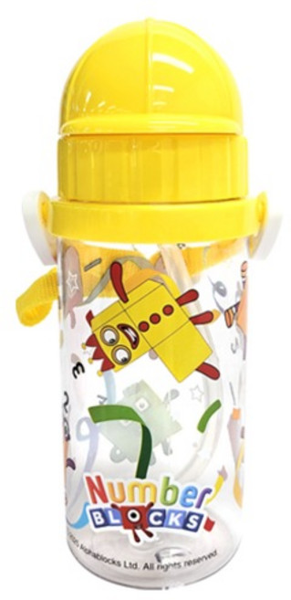 르번 넘버블록스 스트랩 에코젠 빨대 보틀, 혼합색상, 350ml, 1개