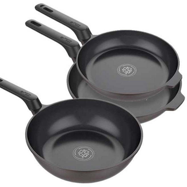 마이셰프 도루코 인덕션 뉴캐스트 IH 프라이팬 세트 3개, 초콜릿, 1세트, 프라이팬 24cm + 프라이팬 28cm + 궁중팬 28cm