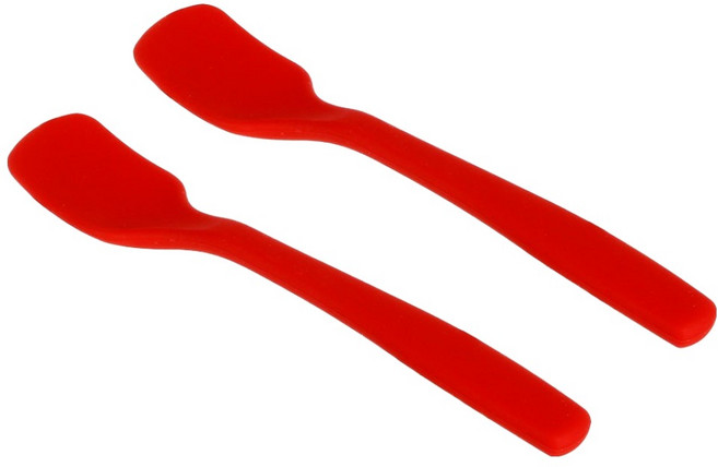플라라 프리미엄 실리콘 요거트 스푼, 레드, 2개, 스푼 2p