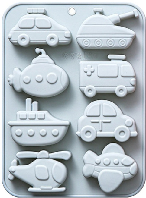 이홈베이킹 실리콘몰드 8구 탈것, 랜덤발송, 1개