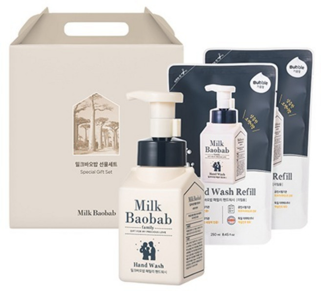 밀크바오밥 패밀리 핸드워시 + 리필 2p 세트 오렌지향, 1개