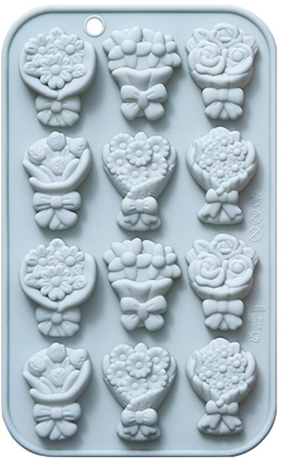 이홈베이킹 실리콘몰드 12구 꽃다발, 1개, 랜덤발송