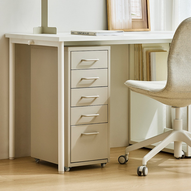 한샘 뉴 재크 서랍장, 베이지, 5단