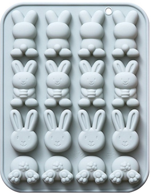 이홈베이킹 실리콘몰드 16구 귀여운 토끼얼굴 엉덩이, 랜덤발송, 1개