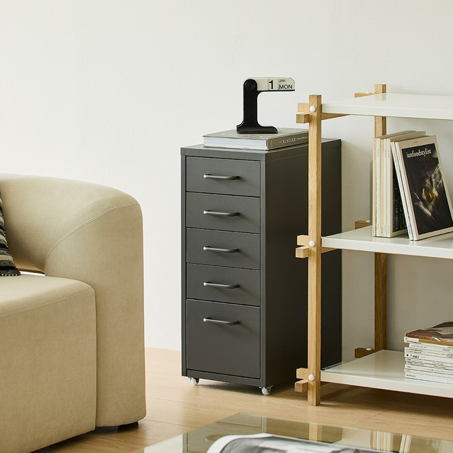 한샘 뉴 재크 서랍장, 다크그레이, 5단