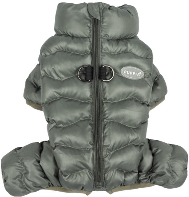 퍼피아 반려동물 웨이비 푸퍼 등지퍼 올인원 하네스 패딩 UP2263, 카키, 1개