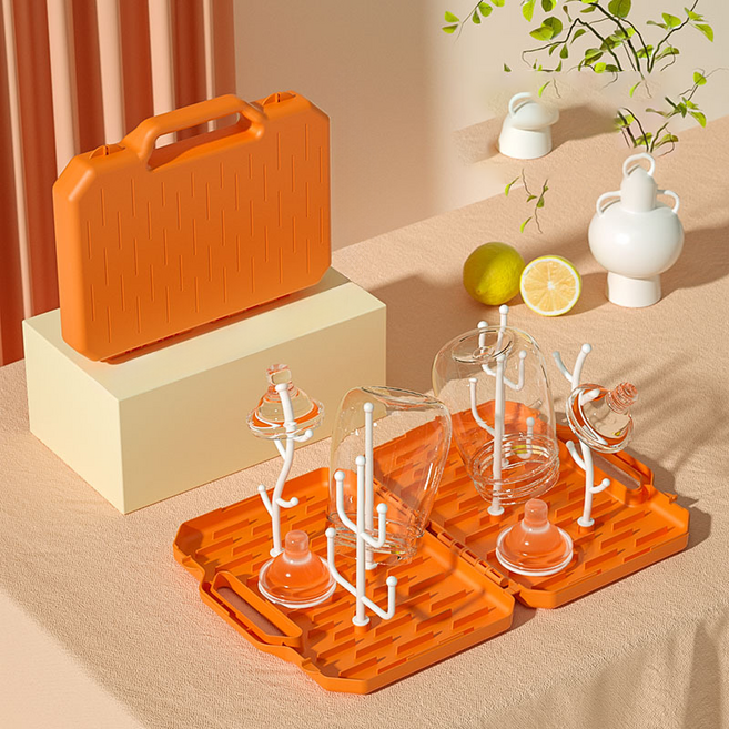 굿즈틱스 물빠짐 주방용품 젖병 거치대, 오렌지, 단품