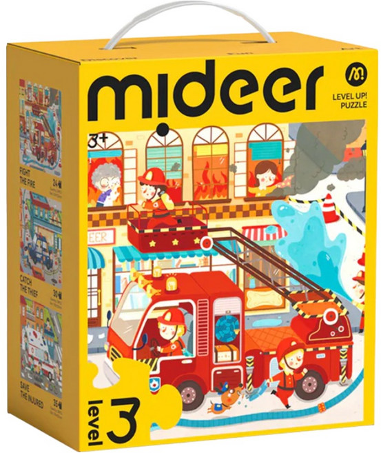 mideer 進階式拼圖 救援隊 LEVEL 3, 89片, 1盒, 混和顏色