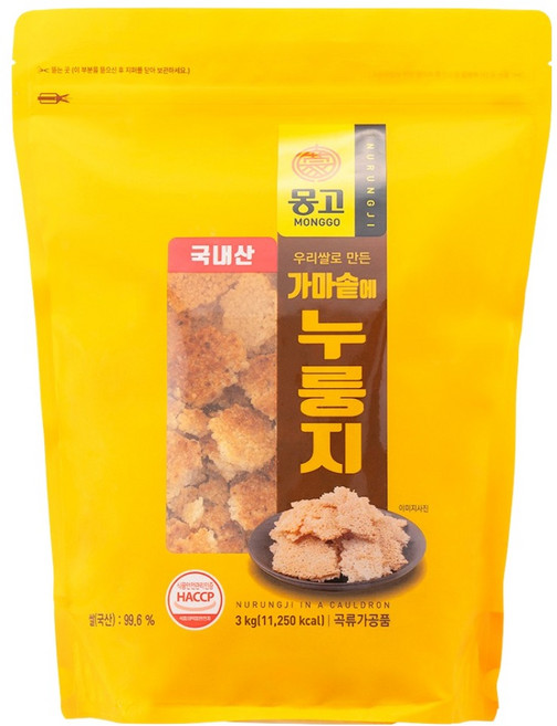 몽고식품 우리쌀 가마솥에 누룽지, 3kg, 1개