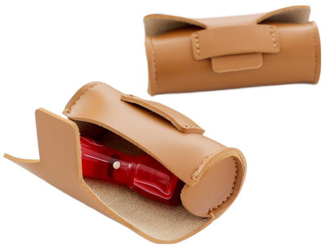 MONACO OLIVE Leatherian 優質皮革印章盒 2入, 2個, 駝色