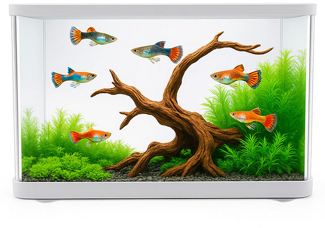 샘아쿠아 리프레쉬 플라스틱 라운드 어항, 화이트, 1개