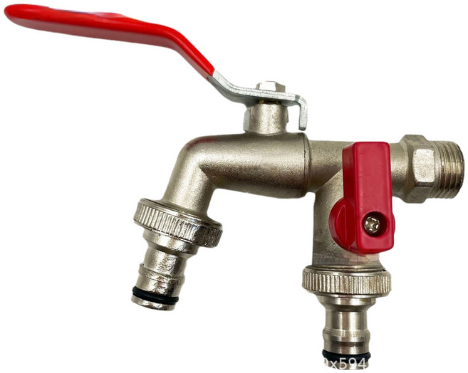 HINBA 정원용 세탁기형 이중 수도꼭지, 1개