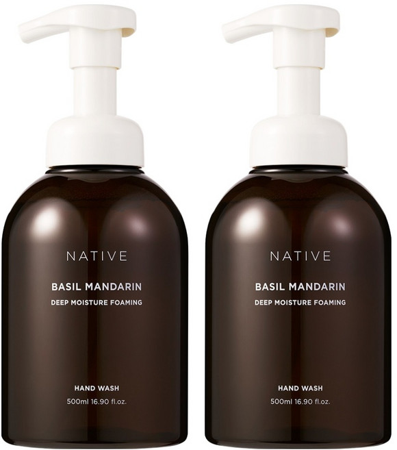 아브카 네이티브 딥모이스춰 포밍 핸드워시 바질 앤 만다린, 500ml, 2개