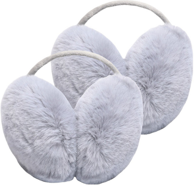 웰픽 스포츠 방풍따뜻한 보온귀마개, 그레이 폼, 2개