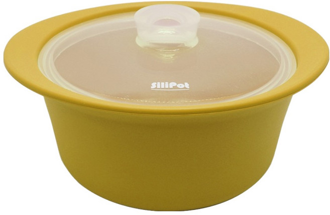 실리팟 실리콘 멀티 찜기 800ml, 머스타드, 1개