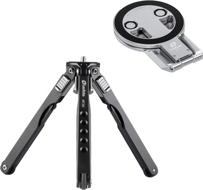 레오포토 스파이더 미니삼각대 + 맥세이프 스마트폰 스탠드 실버 세트, 1세트, MT-03 + PM-05-SL