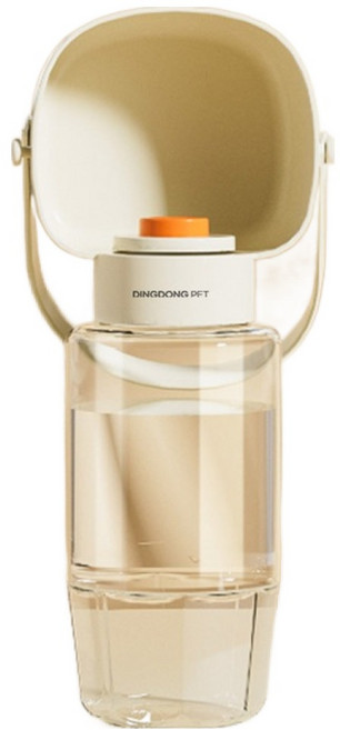 딩동펫 반려동물 스토리지 다기능 간식 휴대용 물병, 화이트, 1개