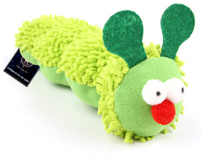 딩동펫 고양이 캣닢 꼬불꼬불 애벌레 애착인형, 그린, 1개